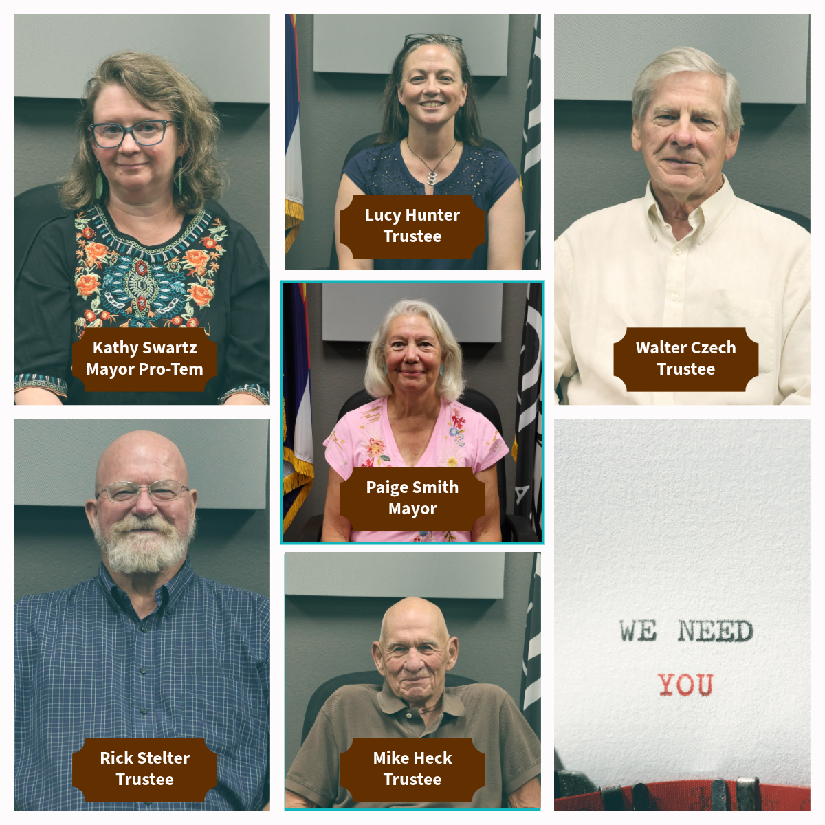 Pictures of the Mayor and Trustees for the Town of Paonia