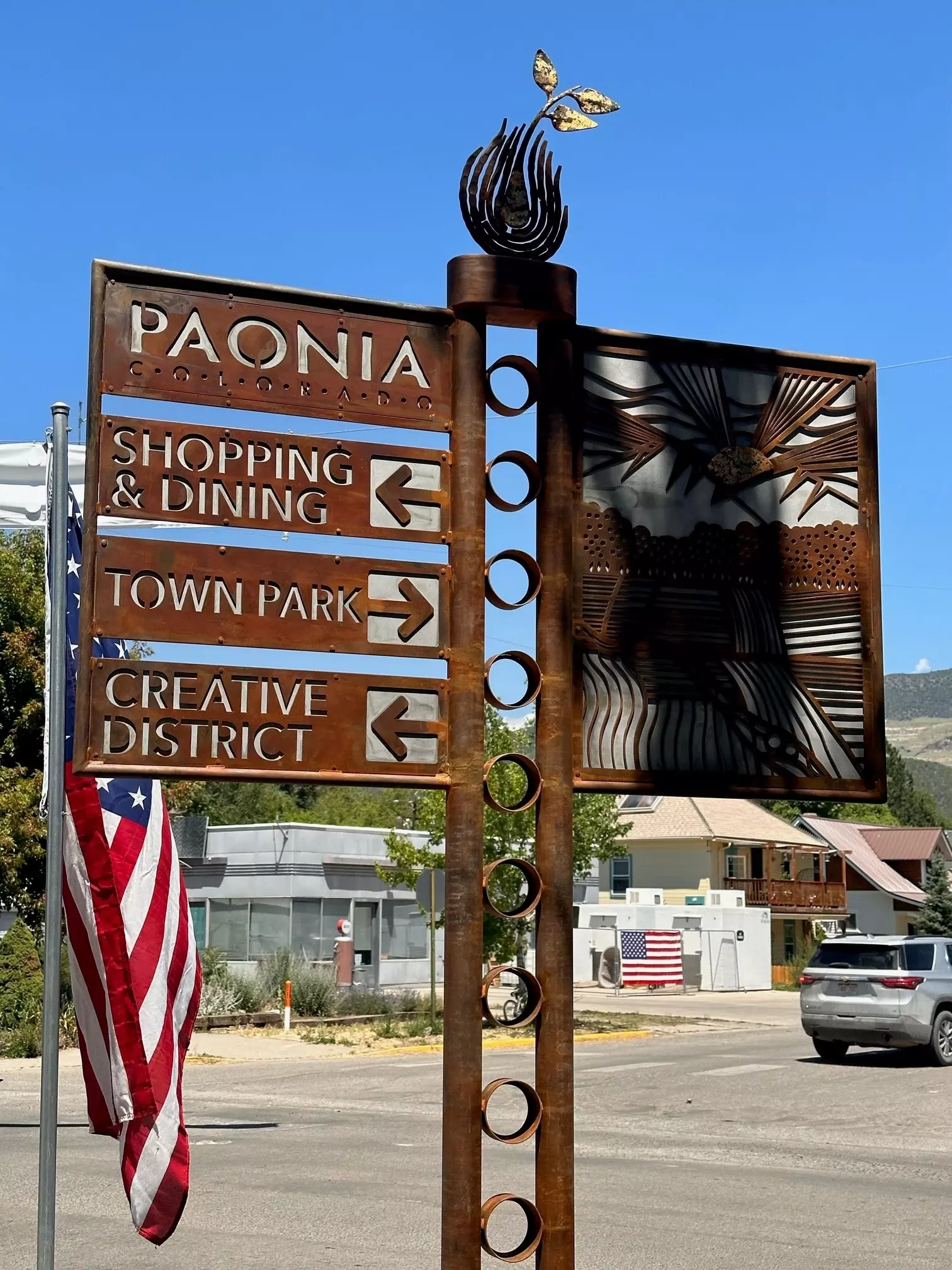 Downtown Paonia got a new wayfinding sign today! Town of Paonia