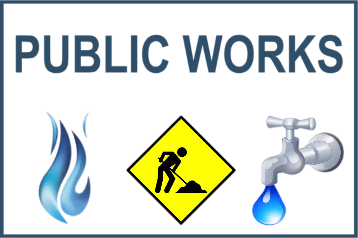 Public works sign